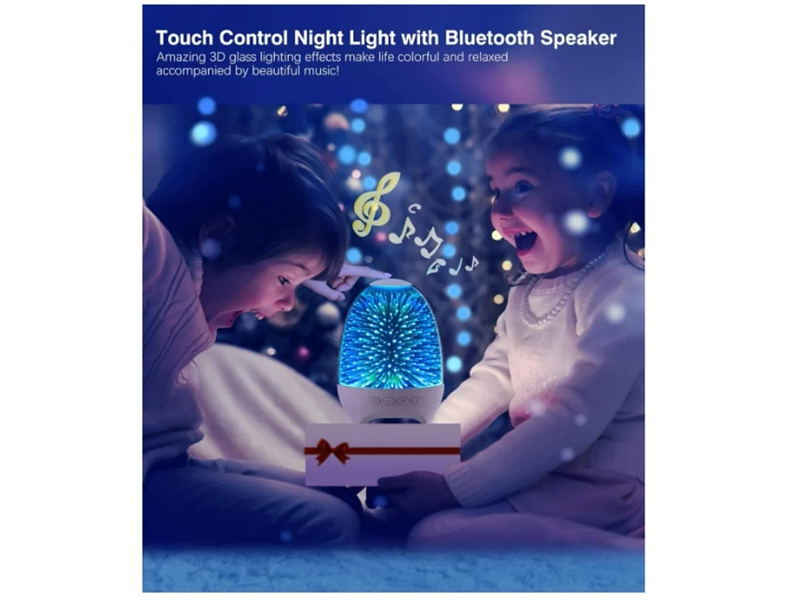 Luces de noche con altavoz Bluetooth, lámpara de noche 3D Galaxy, control táctil RGB, regulable, 7 colores, LED, portátil, inalámbrica, Bestvite
