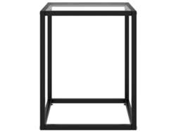 Mesa de centro HARLANV1 de 40x40x50 cm en color negro con cristal templado.