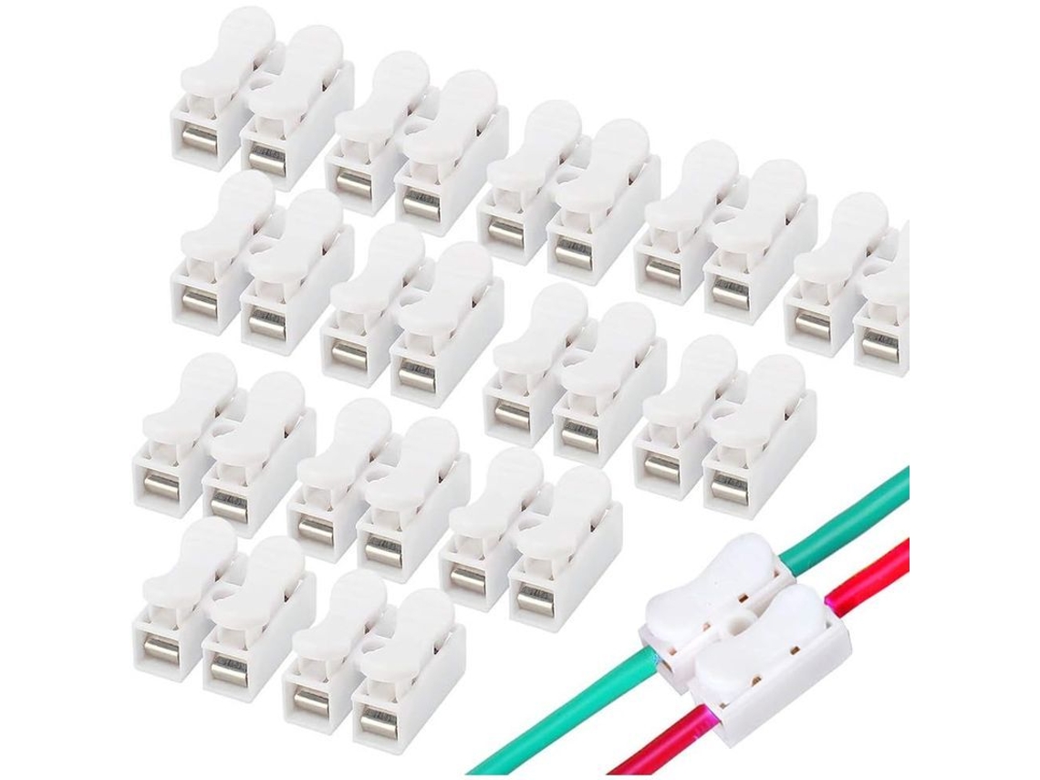 Conectores De Cable De Resorte Linjou, 100 Piezas - Conectores De Cable Ch-2 Para Iluminación Automotriz De 20-12 Awg, 6 A, 250 V