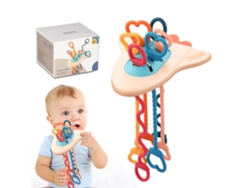 Brinquedo Sensorial De Puxar Em Silicone Forma De Nave Espacial Para Bebês 0-3 Anos