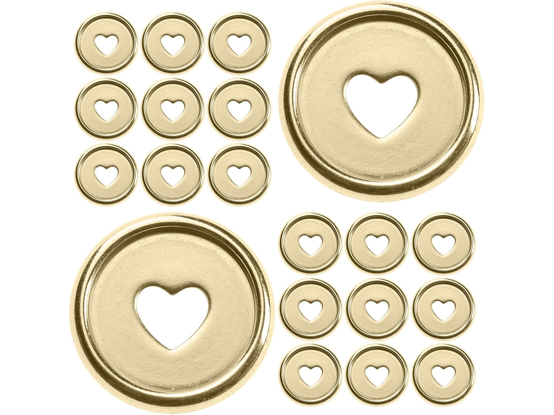 Discos De Extensión De Plástico Dorado Con Forma De Corazón