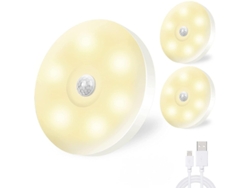 3 Piezas De Carga De Luz De Noche Con Luz De Movimiento Led Sensor De Luz Led De Iluminación Del Gabinete Szsmart