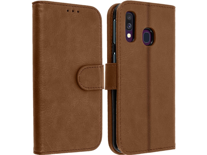 Funda Samsung Galaxy A40 AVIZAR Wallet Marrón