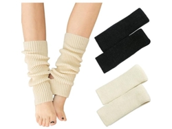2 pares de pantalones de yoga tejidos para mujer, hasta pantorrilla, tobilleros, para usar con botas o como complemento.