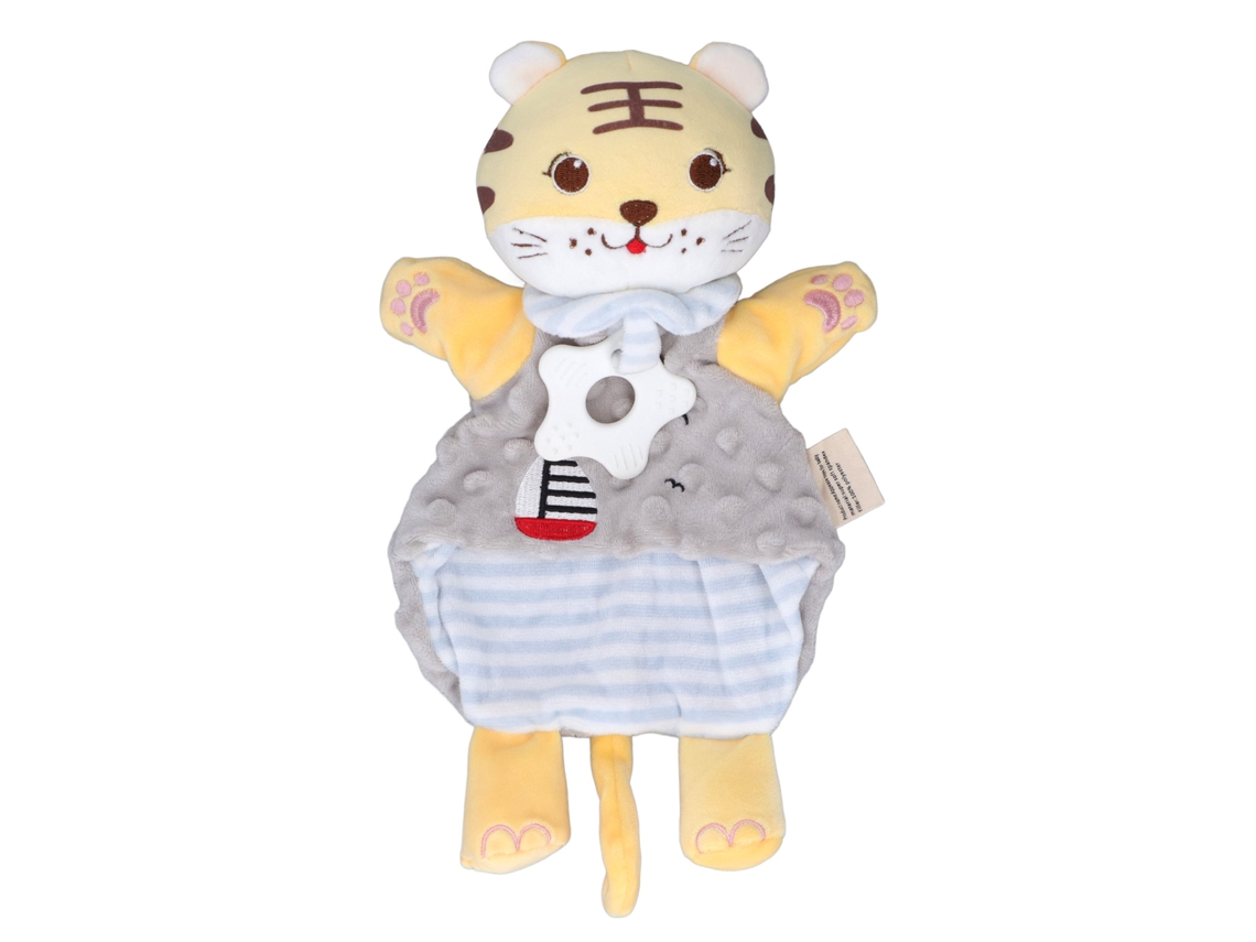 Manta De Seguridad Para Bebé Con Campanilla, Suave Peluche De Animal Para Un Sueño Tranquilo, Gris.