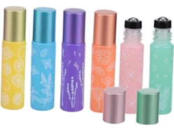 6 Pièces Flacons Verre Épais Bouteilles Vides Rechargeables Para Huiles Esencialles Y Fragrance...
