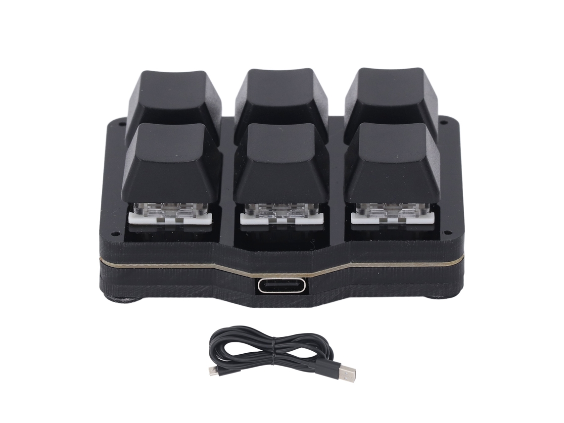 Teclado Mecânico Macro Com 6 Teclas Programáveis Usb Nkro Aperto Único Janela Flutuante Para Win
