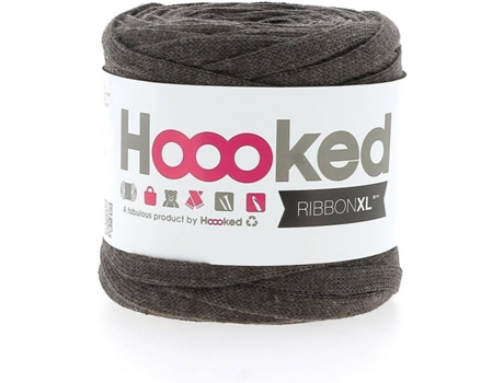 Hilo de algodón HOOOKED RibbonXL Marrón Tabaco (Marrón - 60 m)