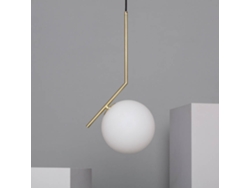 Lámpara de Suspensión ILUZZIA (Dorado - Aluminio, Cristal - 53x20x26 cm)