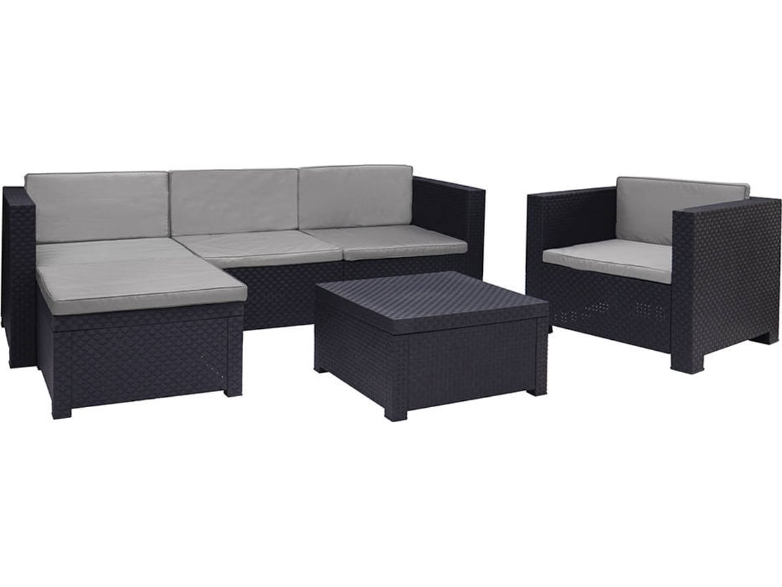 Conjunto de jardín SHAF Manhattan (Antracita - Resina - 190x122x72cm)