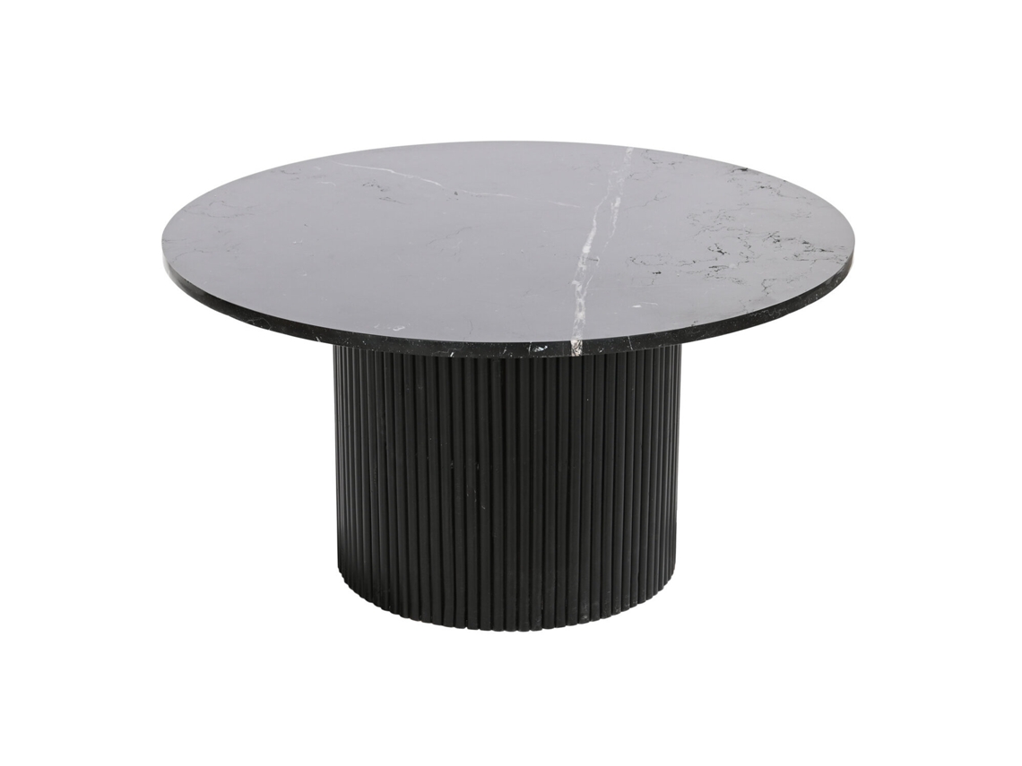 Mesa de centro de mármol negro y madera, 80x80x42cm ALEXANDRA HOUSE LIVING