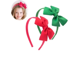 Paquete De 2 Tiaras Navideñas Rojas Y Verdes Con Lazos Para Mujer, Tiaras Con Lazos