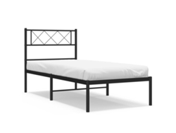 Maison Exclusive - Estructura Cama Sin Colchón Con Cabecero Metal Negro 90x190 Cm