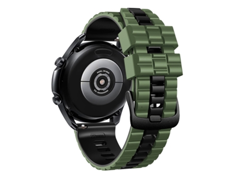 Correa de Silicona bicolor 22mm grano ondulado para Huawei Watch Buds/GT3 SE/GT3 Pro 46mm - verde militar/negro