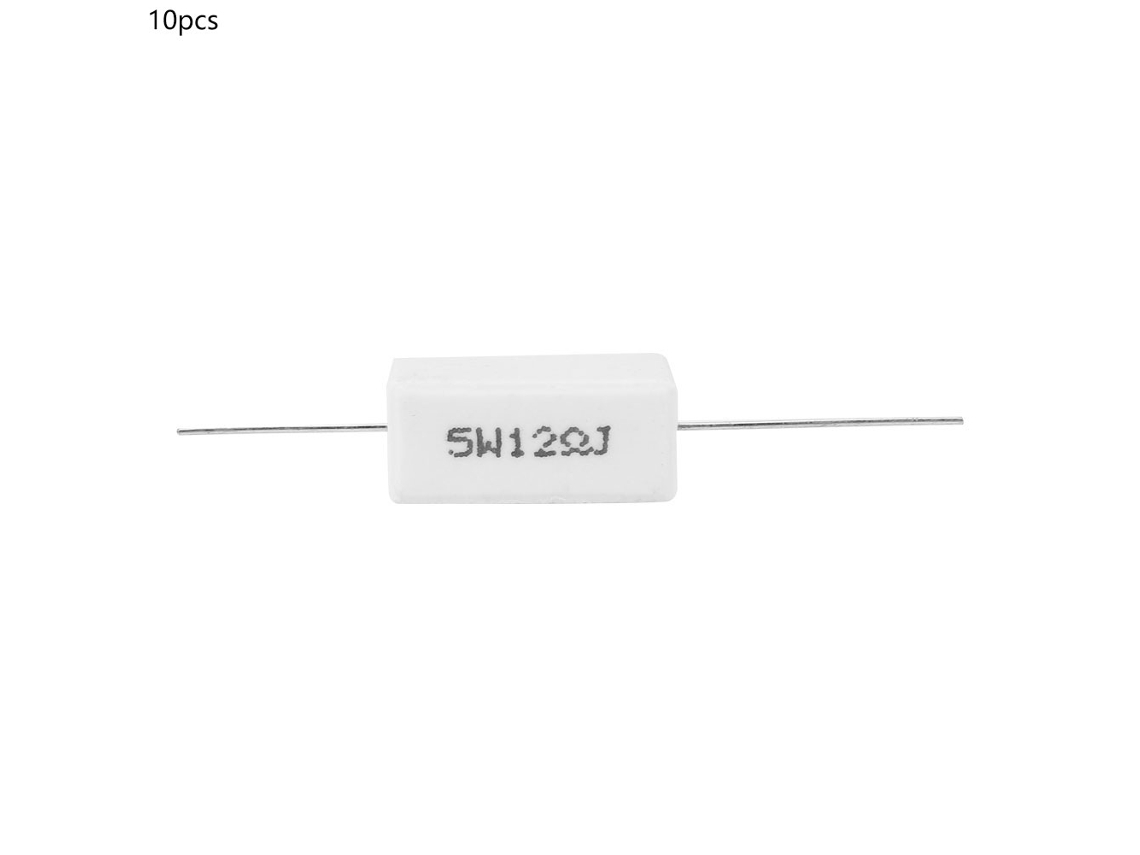 10 Piezas Resistencia Cemento Potencia 5w 12r 5% Componentes Electrónicos Para Pcb