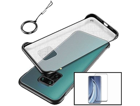 Kit Funda y Protector de Cristal Templado Xiaomi Mi 10 Naked Bumper Transparente y Negro