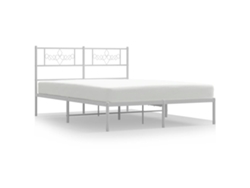 Maison Exclusive - Estructura Cama Sin Colchón Con Cabecero Metal Blanco 140x200cm