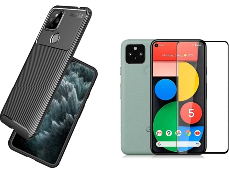 Carcasa y Protector Google Pixel 4A 5G Rugged Carbon Negro