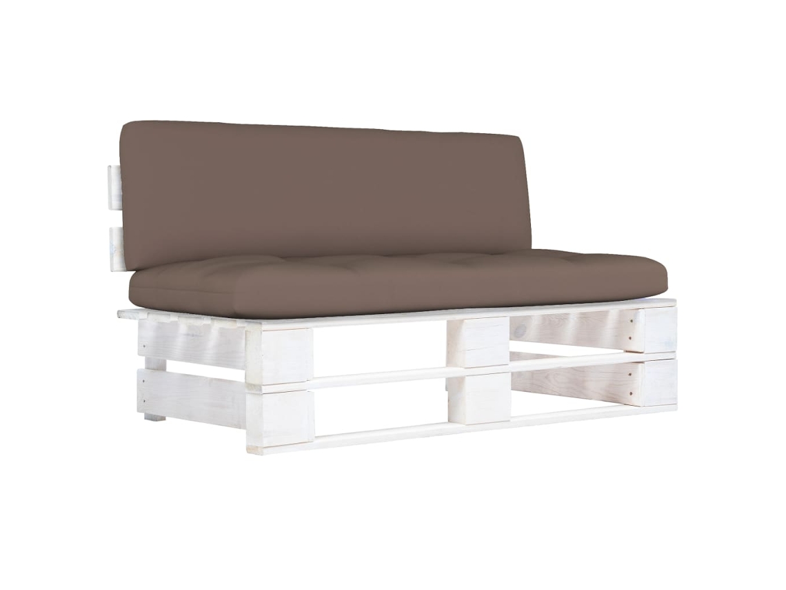 Sofá central de palés VIDAXL Blanco Madera (110x65x55 cm)