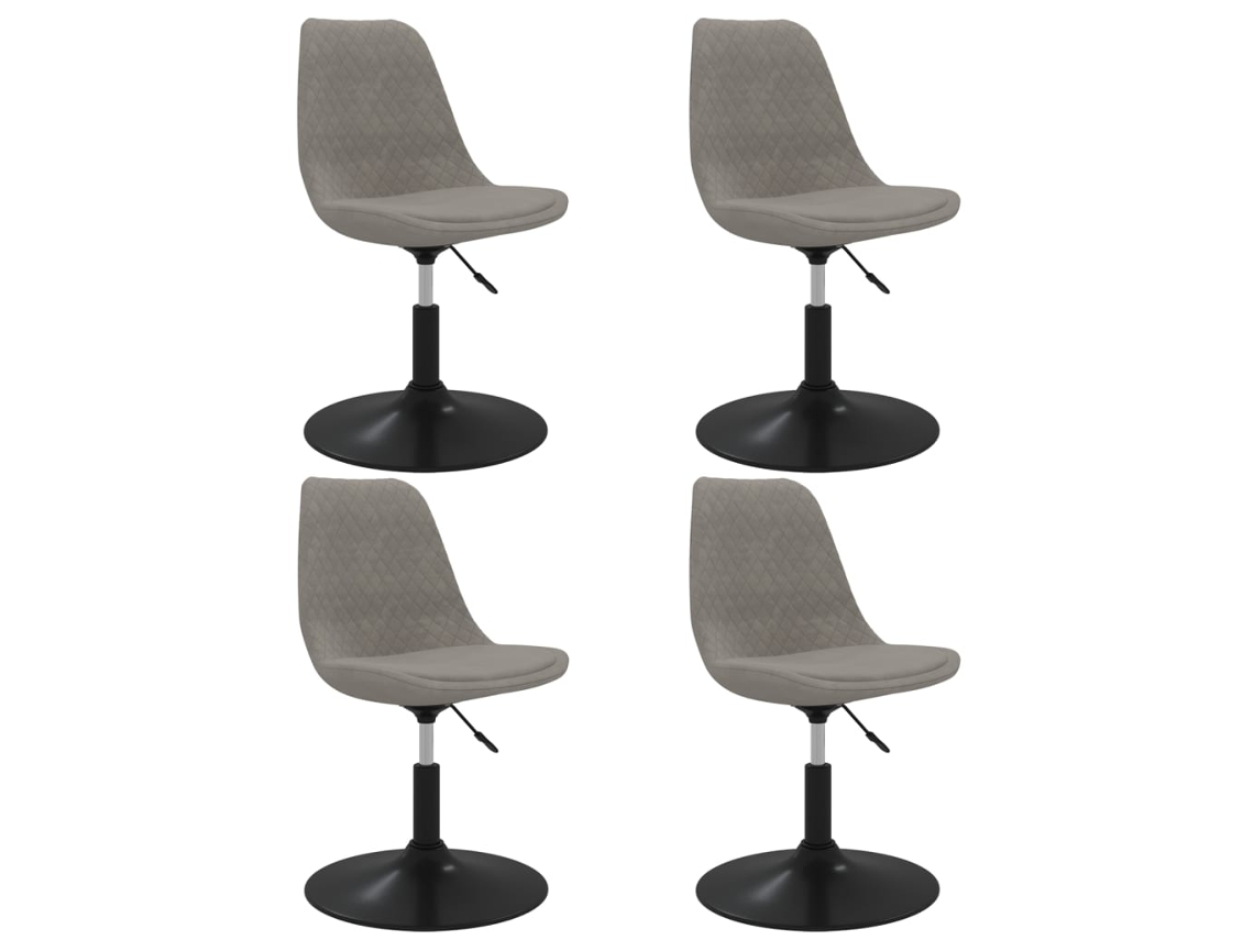 Maison Exclusive - Sillas De Comedor Giratorias 4 Unidades Terciopelo Gris Claro