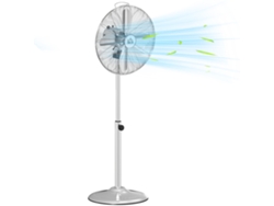 Ventilador De Pedestal, 50w, Altura Regulable 87-120cm, 3 Velocidades, Oscilación E Inclinación Regulables, Plateado