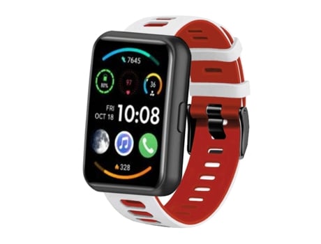 Correa Pioneer para Huawei Watch Fit 2 Blanco y Rojo