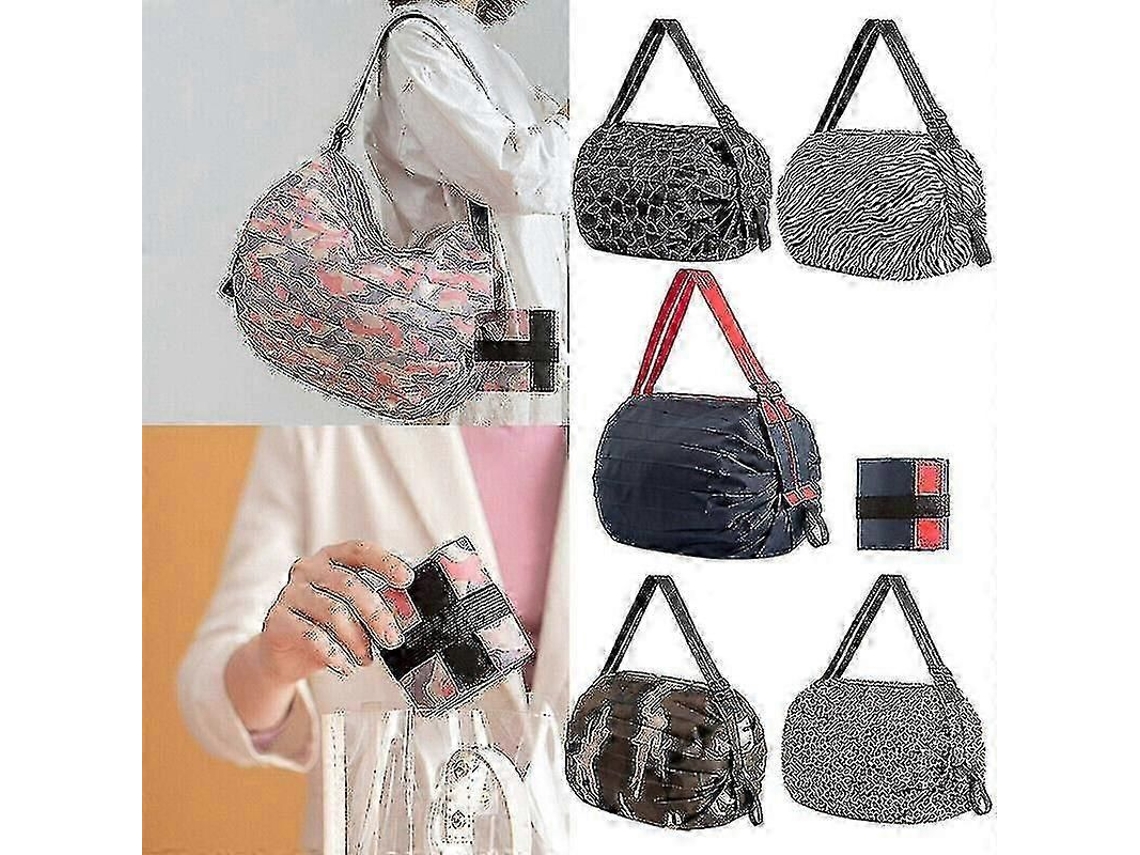 Bolsa de compras grande plegable con compartimento de almacenamiento, para llevar al hombro, ecológica y reutilizable. GOKOCO