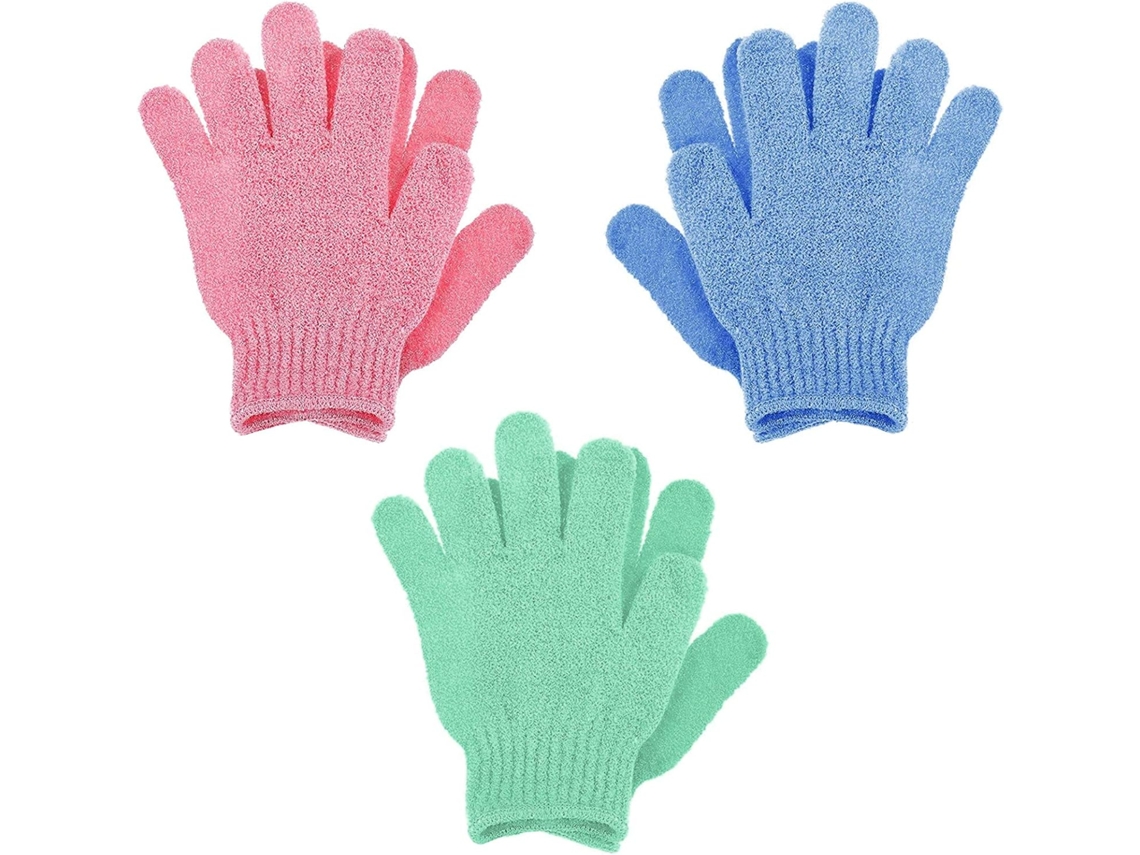 6 Pares De Guantes De Baño De Doble Cara, Que No Irritan Las Uñas.