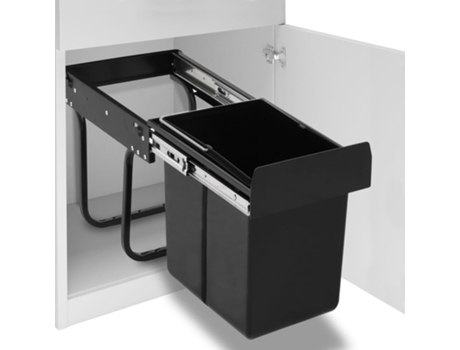 vidaXL Cubo de basura de cocina extraíble reciclaje cierre suave 20 L