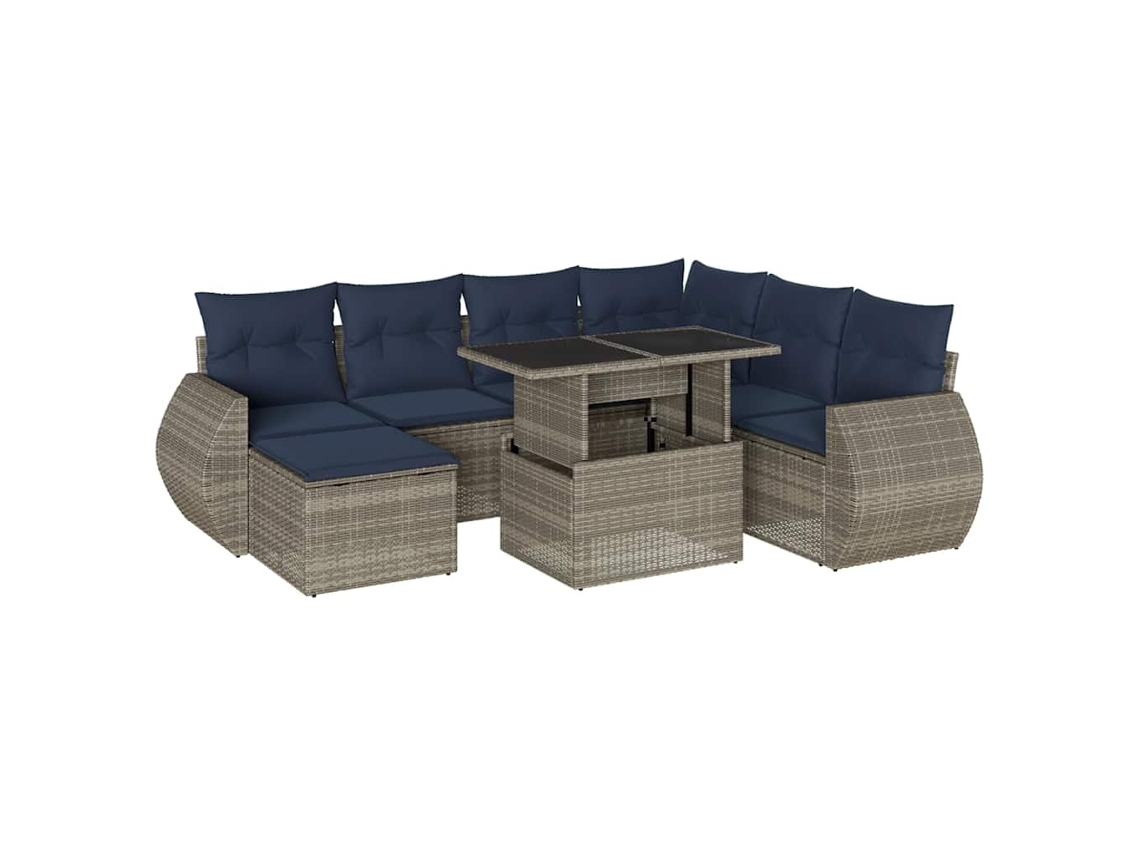 Maison Exclusive - Conjunto De Sofá De Jardín De 8 Piezas Con Cojines, Poliratán Gris