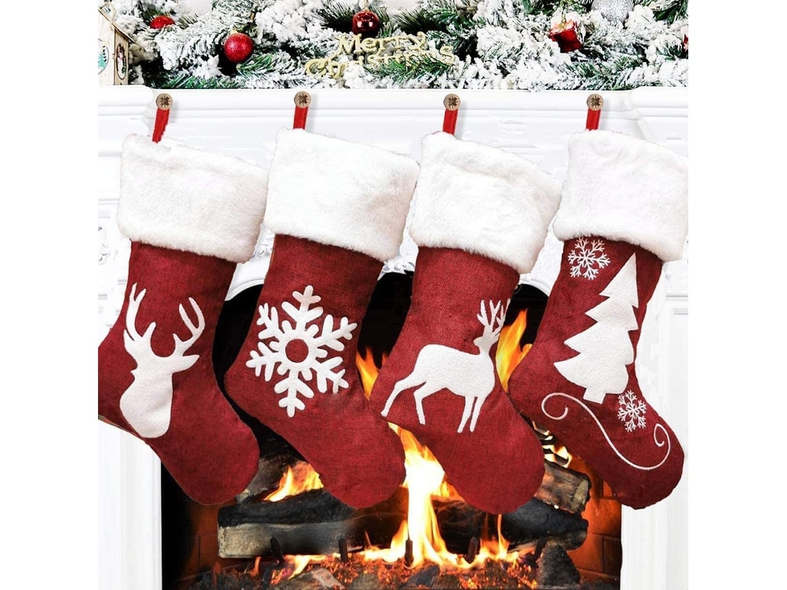 Estas Versátiles Y Amplias Medias Navideñas De Lana Roja Son Perfectas Para Empaparse Del Espíritu Navideño, Y También Se Pueden Personaliza