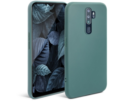 Funda de Silicona MOOZY Serie Minimalista para Oppo A9 2020 Azul Grisáceo – Funda Delgada de TPU Suave con Acabado Mate