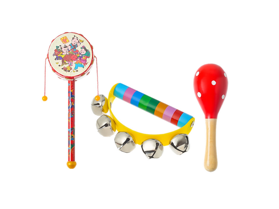 Juego De Sonajeros De Madera Para Bebé, 3 Piezas, 6-12 Meses, Desarrolla La Huella Del Pie Czhhmart