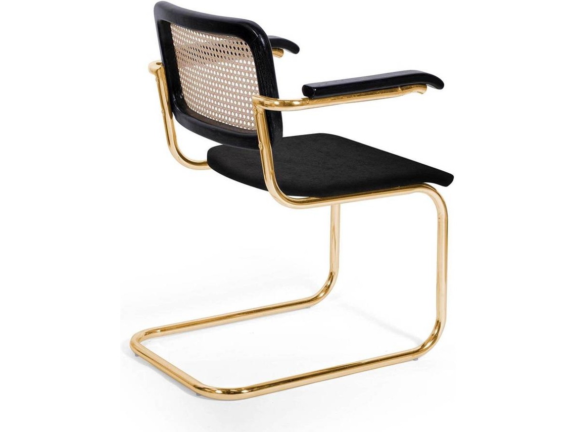 Cadeira VMO HOME Skol Gold Velvet Com Repousa Braços (Veludo)