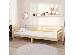 Sofá cama con colchón madera de pino maciza 90x200 cm
