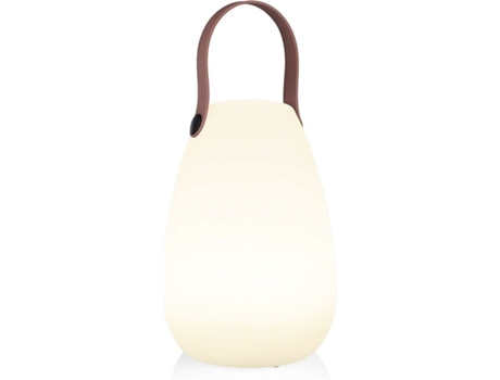 Lámpara de mesa recargable de 8 colores, blanca, forma redonda