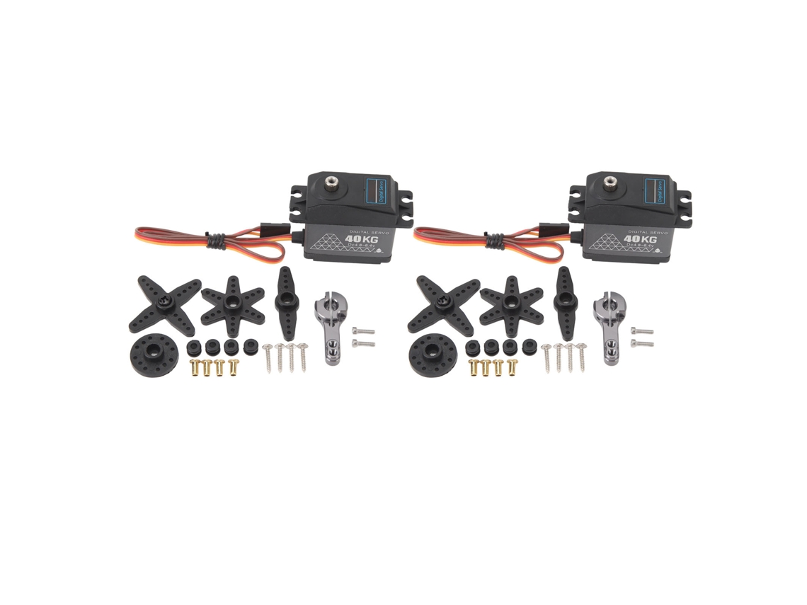 Ymsl 2 Set Servo Digital Rc 40kg Alta Torsión Con Brazo De Servo Metal 25t Para Coches Barcos Robots Rc 1/12 1/10 1/8 Hxl