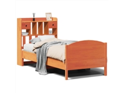 Maison Exclusive - Cama Con Estantería Sin Colchón Madera Maciza Marrón 75x190 Cm