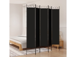 Separador de ambientes con 5 paneles | Separador de ambientes | Separador de ambientes 200x220 cm Tela negra