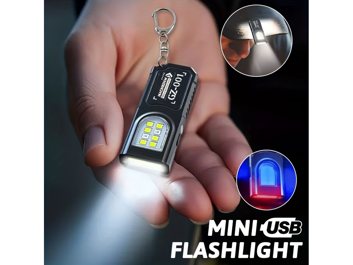 Linterna Portátil Con Función De Carga Usb, Función Manos Libres, 5 Modos De Luz E Iluminación De Emergencia Multifuncional.