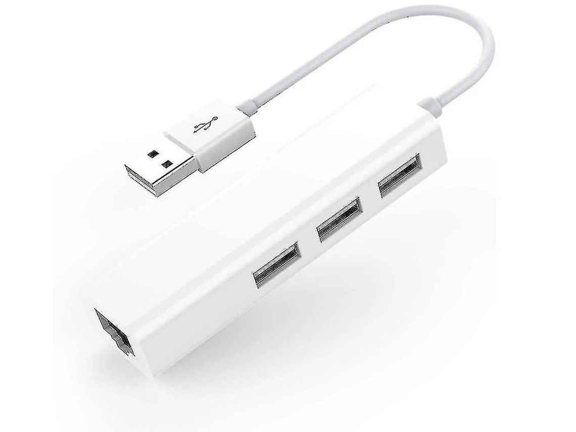 Hub con 3 puertos USB 2.0 Adaptador Ethernet Lan RJ45. Adaptador multipuerto USB 2.0 para MacBook Air Pro/Surface Book/Xps compatible con Yizhood