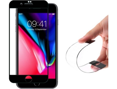 Protector Cristal Templado iPhone 7«8 LMOBILE Full Cover Negro