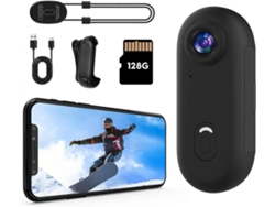 Cámara de acción 4K para pulgar, minicámara corporal portátil de 128 GB con accesorios magnéticos. TAISHENGDA