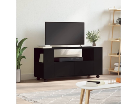 MAISON EXCLUSIVE Mueble para TV madera de ingeniería negro 102x34,5x43 cm