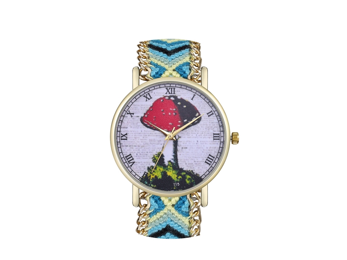 Elegante Reloj De Pulsera Unisex De Cuarzo Con Moderna Correa De Lana (09)