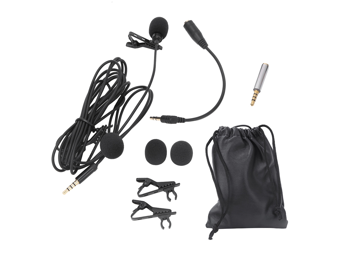Micrófono Lapel Lavalier Clip De 1.5m Con Jack 3.5mm Para Ordenadores, Cámaras Y Teléfonos