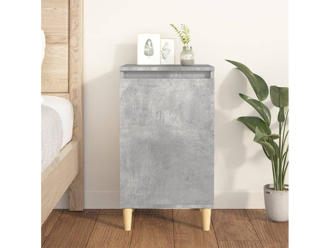 Mesita de Noche 40X35X70 Cm Derivados Madera Gris Cemento