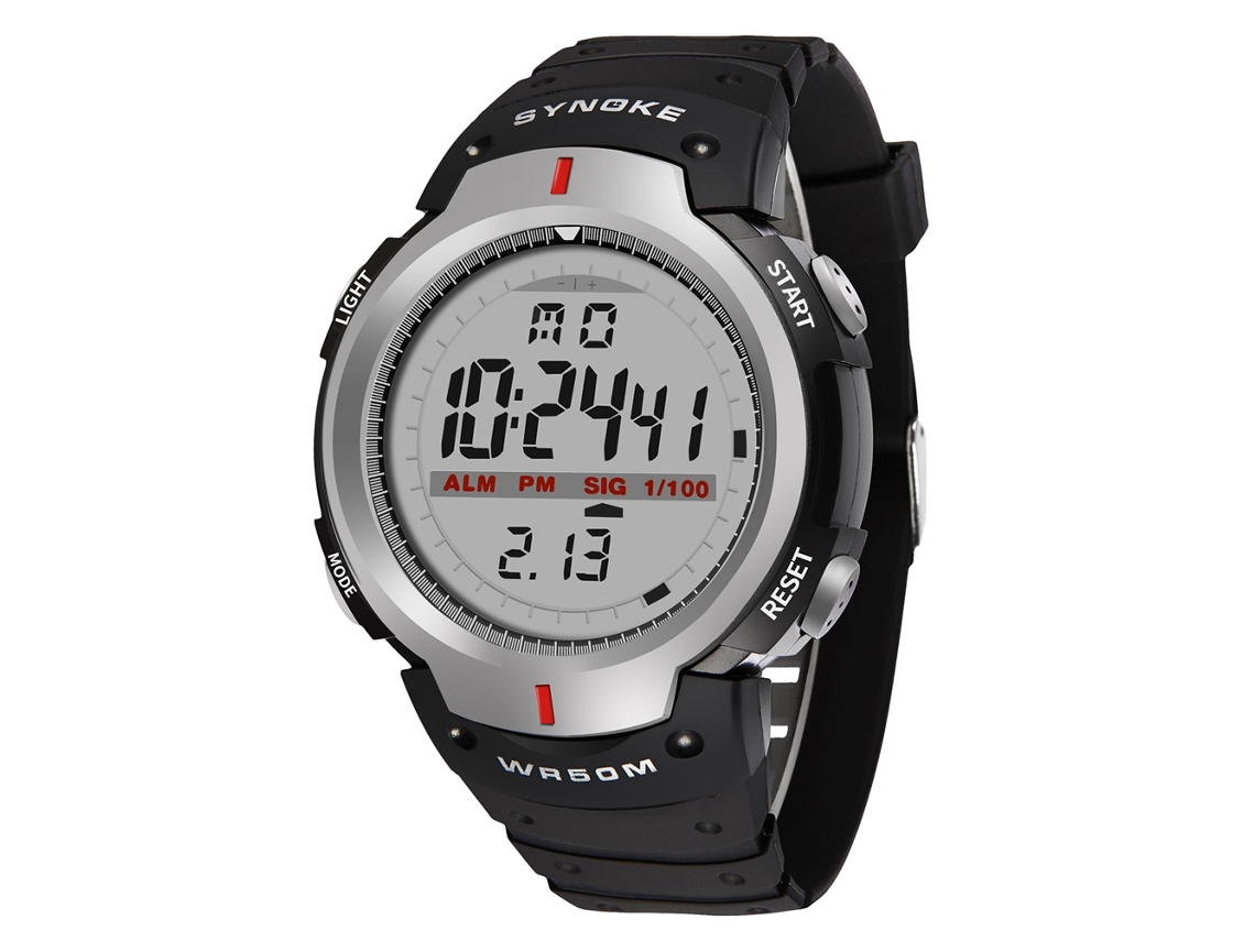 Reloj Electrónico Digital Deportivo Impermeable Multifuncional Synoke Gris