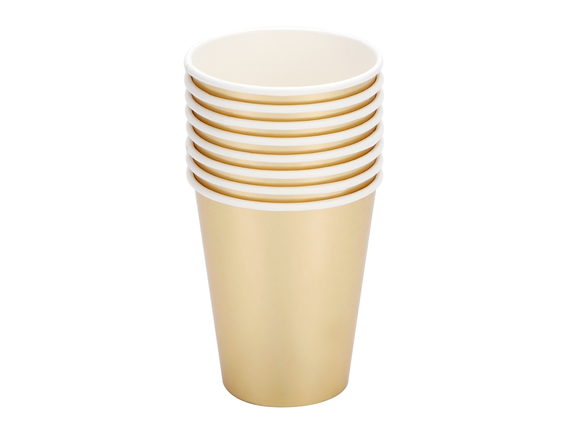 vasos de papel desechables de doble capa de 270 ml para fiesta de cumpleaños