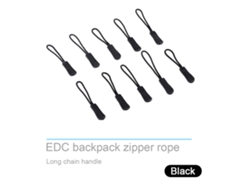 10 Tiradores De Cremallera Edc Con Cierre Y Candado Para Mochilas, Ropa Y Bolsos - Negro